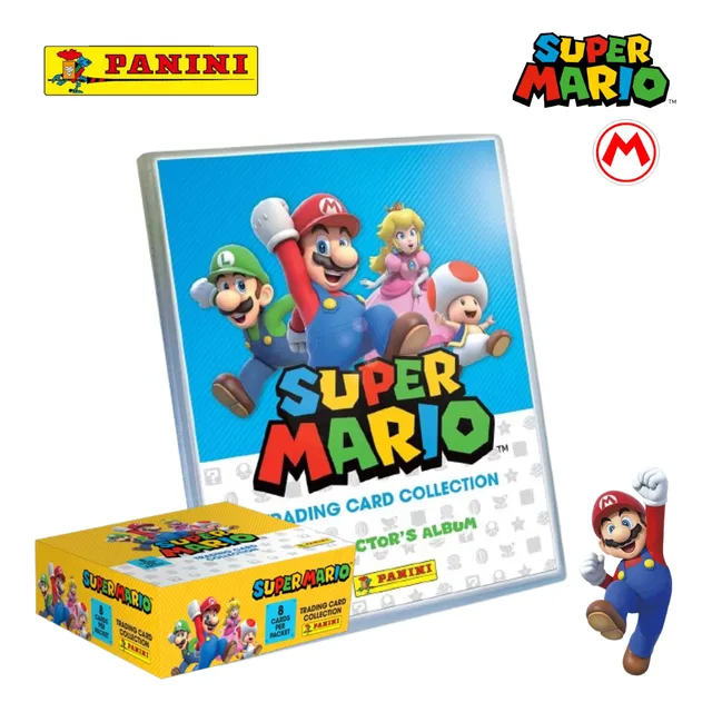 Panini Super Mario Carpeta Y Caja De Tarjetas Coleccionables