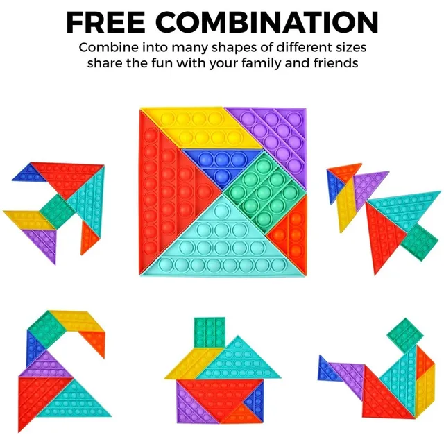 Tangram Popit Juego De Puzzle Burbuja Rompecabeza