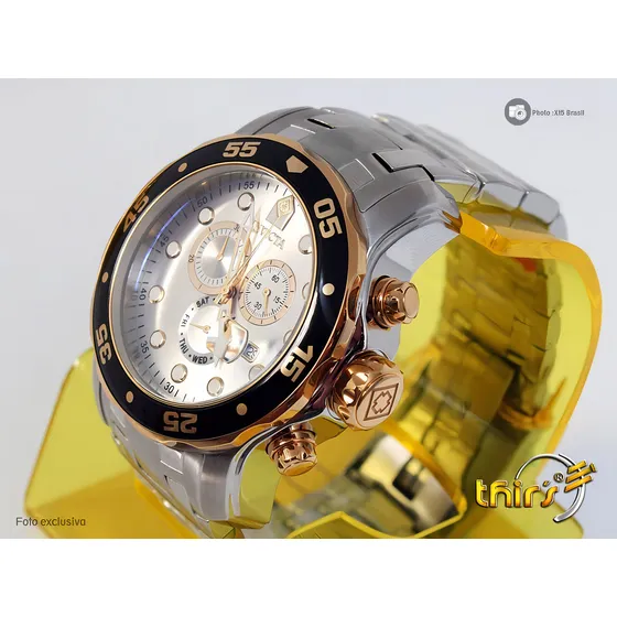 Reloj Invicta Pro Diver 80037, plateado original, color de correa: dorado