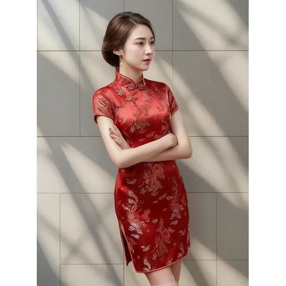 Vestido Tradicional Chino Qipao Cheongsam Cheongsam Corto