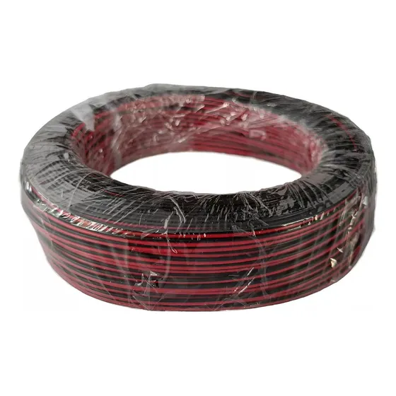 50 Metros Cabo Flat 2 Vias 22awg - Preto E Vermelho