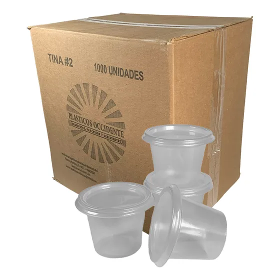 Tina Plástica 2 Oz Transparente Envase Salsero Bulto 1000und