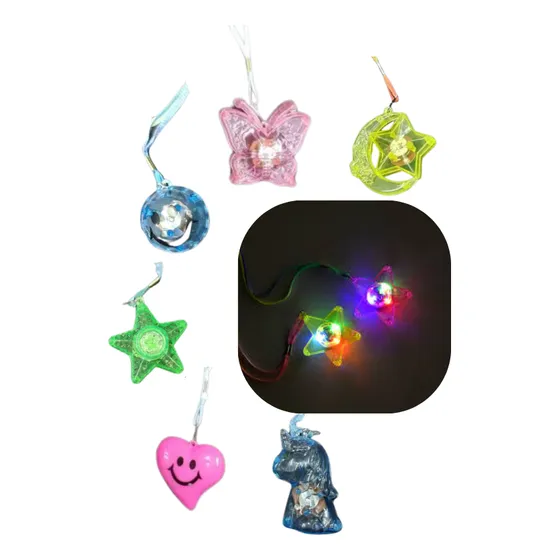 Collar Luminoso Colgante Led Modelos Surtidos X10 Cotillon