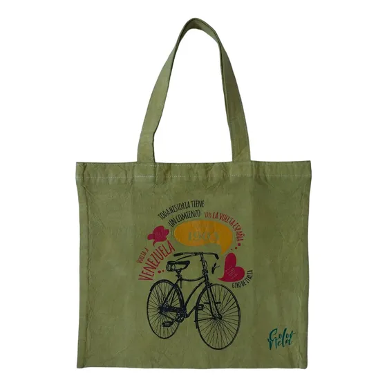 Cartera Tote Bag Diseño Original Bicicleta Vinatage