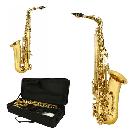 Sax Alto Konig Eb Dourado Completo Com Estojo Boquilha Dourado