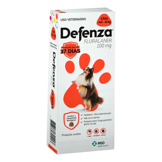 Defenza - Antipulgas - Cães De 4,5 À 10kg - 1 Comp. - 100mg