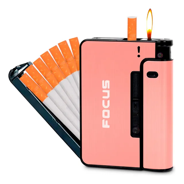 Cigarrera Automática Focus Con Porta Encendedor