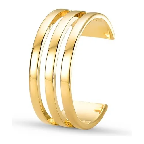 Piercing De Pressão Três Arcos Lisos Banhado A Ouro 18k