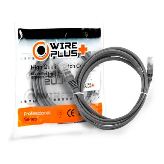 Cable Patch Cord Cat5 Gris  Pack De 4 Wireplus 1m Pack 4