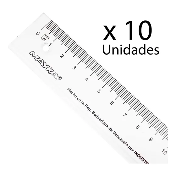 Regla Plastica De 30 Centimetros Mayka 
