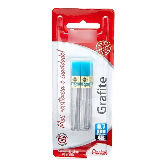 Grafite Pentel 0,7mm 4b Hi-polymer Kit Com 2 Tubos
