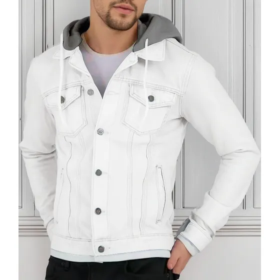 Chaqueta De Jeans Hombre Mangas De Sudadera