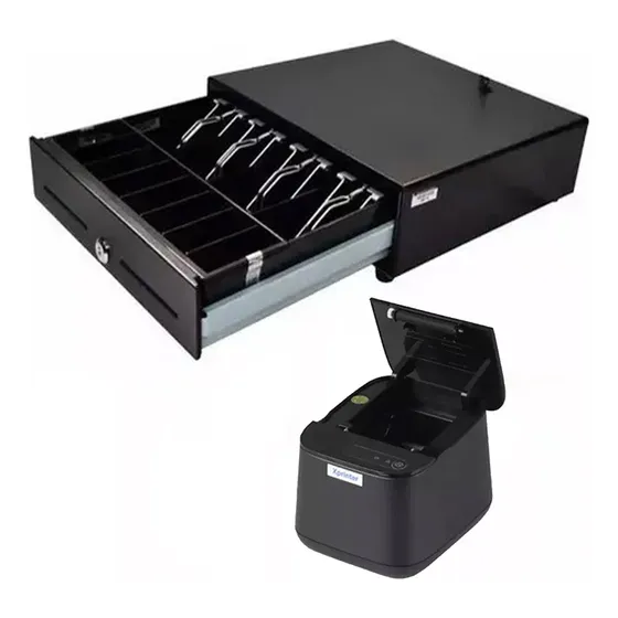 Combo Pos Cajon Monedero Metalico Sat Impresora 58mm Termica