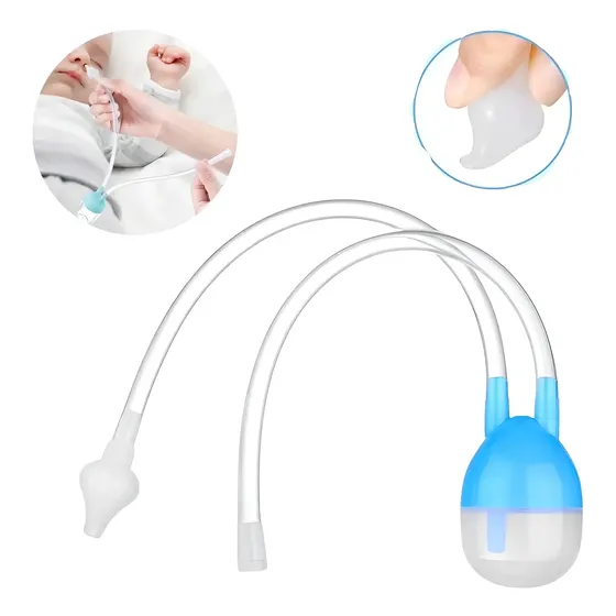 Aspirador Nasal Manual Dr Gym para Bebés, con Punta de Silicona Rosada