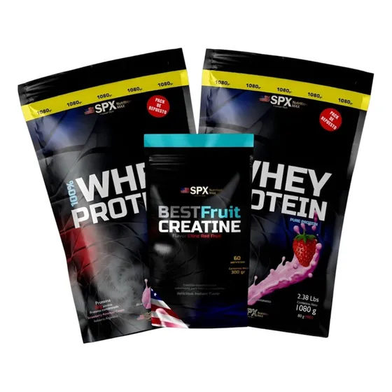 Whey Protein 2 Kg + Creatina Spx 300 Gramos Saborizada