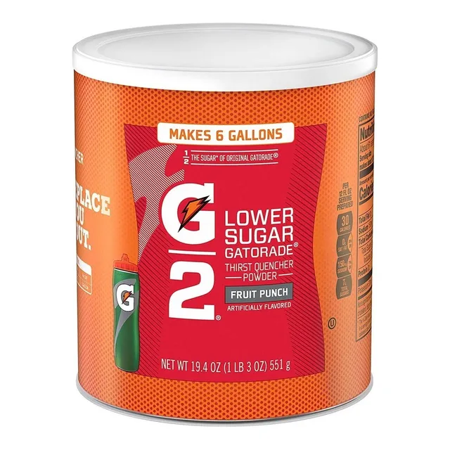 Gatorade Polvo G2 Bajo Calorías Hace 50 Botellas Hidratante 