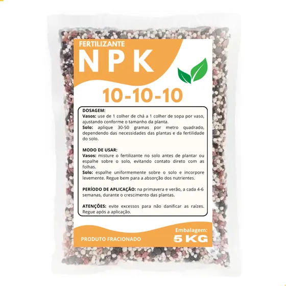 5kg Adubo Fertilizante Npk 10x10x10 Para Todos Os Tipos, Ecogarden Jardinagem