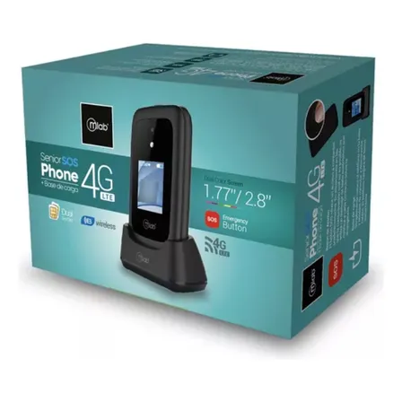 Telefono Senior Shell 4g Lte Bt Sos 2.8 Negro Mlab 9338