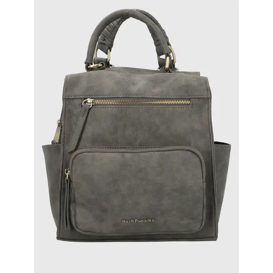 Cartera Mochila Ecocuero Mujer Date Gris Hush Puppies