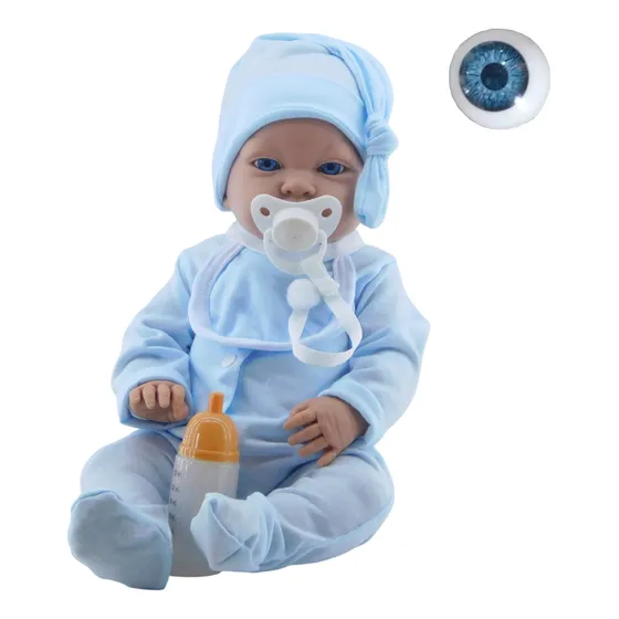 Bebé Bebote Real Tomas 44cm Con Genitales - Ojos A Elección