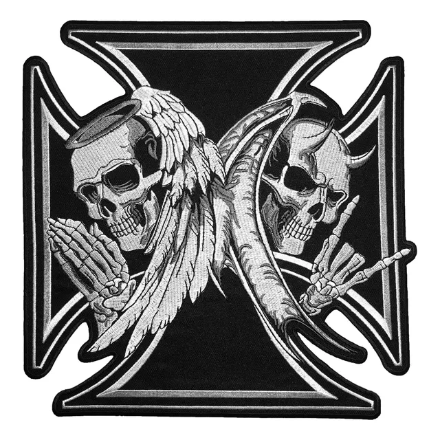 Tamaño Papapatch Calavera Angel Cruz Negra Disfraz Fantasma