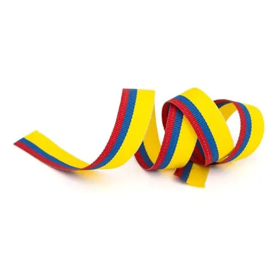 Cinta Bandera Colombia Y Bogota Falla Poliéster 1cm X 25mts