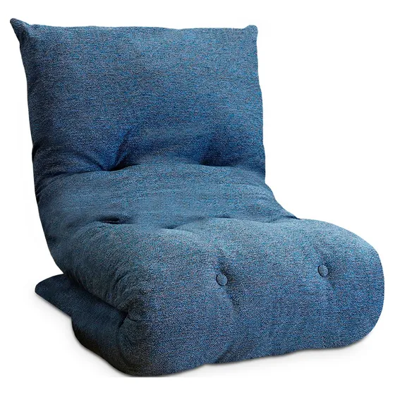 Futon Colchonete Dobrável  Enrolável De Espuma Solteiro Azul