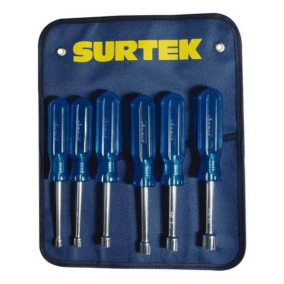 Juego 6 Destornilladores Azules De Caja En Pulgadas Surtek