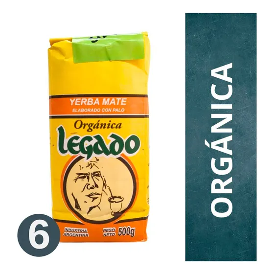 6 X Yerba Mate Legado Suave Orgánica Certificada 500gr