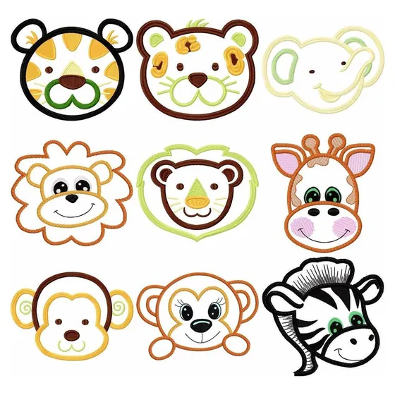 Matrizes Bordados Aplique Safari Baby Bicho Animais Infantil