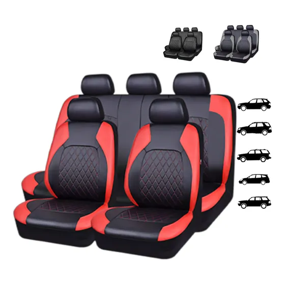 Funda Universal Para Asiento Cuero De Accesorios Autos  9pzs