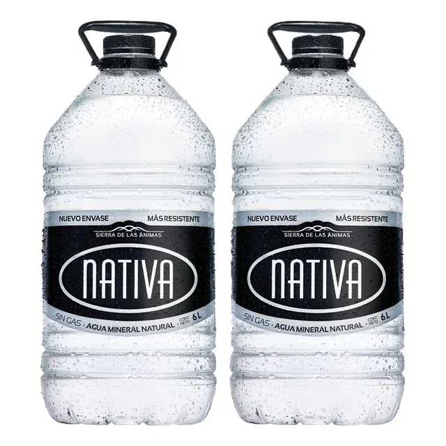 Agua Mineral Sin Gas Nativa Bidón 6 L X 2 Unidades