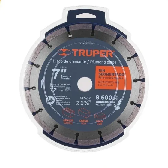 Disco De Diamante 7  Truper Rin Segmentado Cortes Rápidos