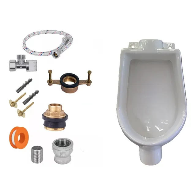 Mingitorio De Agua Blanco Con Kit Instalación Baño Orinal