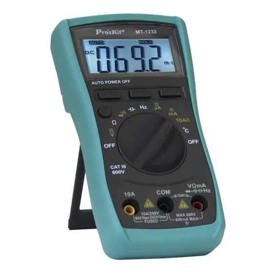 Multimetro Digital Tester Autorango 3 3/4 Proskit Mt-1232