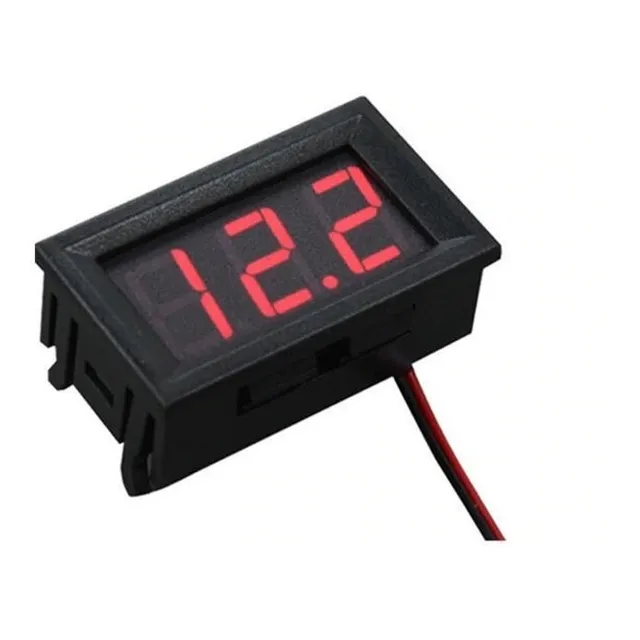 Voltimetro Digital Display Luz Led Rojo 3.5-30 V 12v X15 Uni