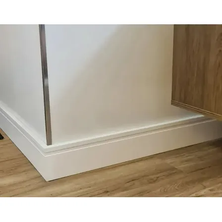 Kit 5 Barras Rodapé Frisado 100% Poliestireno 10 Cm