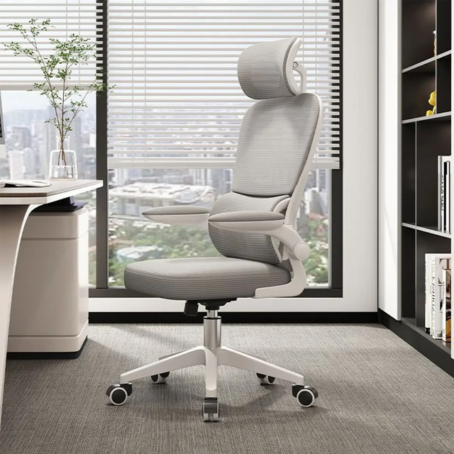 Cadeira Escritório Ergonômica Python Fly B07 Cinza Com Suporte Lombar Malha