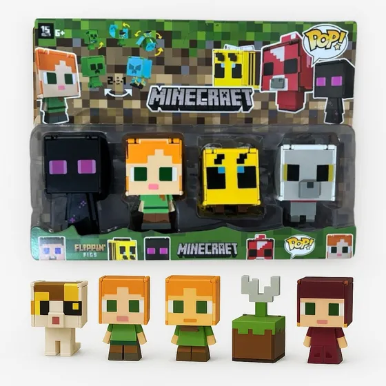 4 Bonecos Minecraft Transformais Brinquedo Presente Infantil