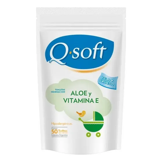 Toallitas Humedas Qsoft Aloe Y Vit. E 500 Un