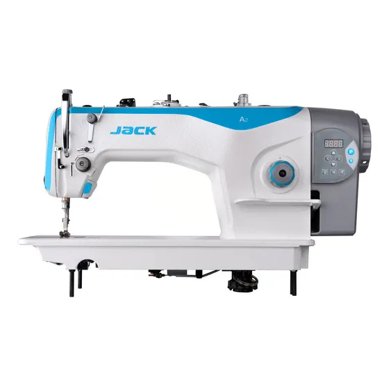Máquina de coser recta Jack A2 color blanco/celeste 220V