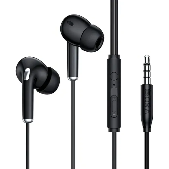 Audífonos Alámbricos Manos Libres In Ear con Micrófono para 3.5mm Jack 1Hora con Control de Volumen Compatible con iPhone/Samsung/ Computadoras/PC/Niños y Estudiantes