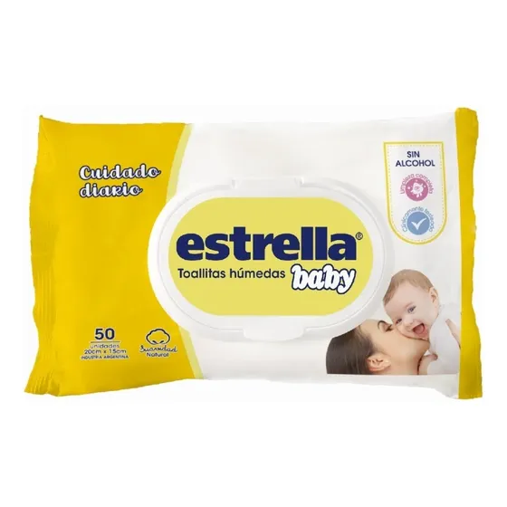 Toallitas Humedas Estrella Baby Cuidado Diario x 50 unidades