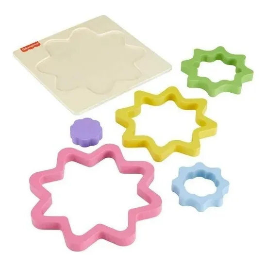 Fisher Price - Puzzle Arcoíris De Madera Estrella Hxt98