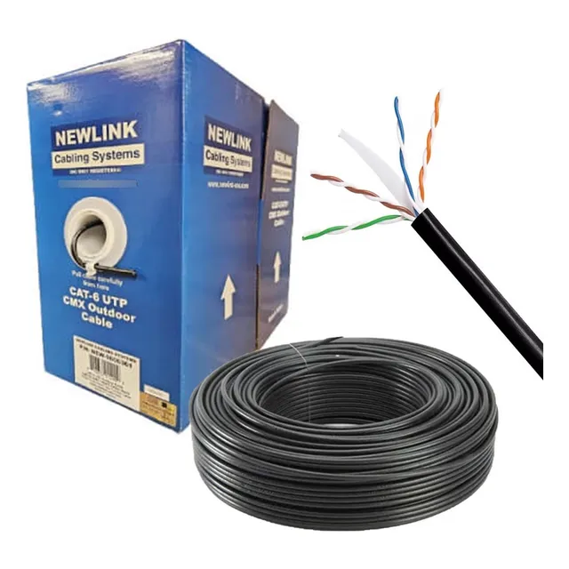 Cable De Red Utp Cat-6 Newlink - Caja 305m / Exterior Negro