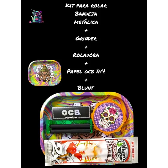 Kit Grinder Con Accesorios Para Fumar
