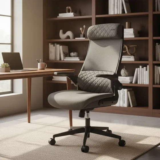 Silla Profesional Cougar Stryder Gray Gris Tela Tipo Lino