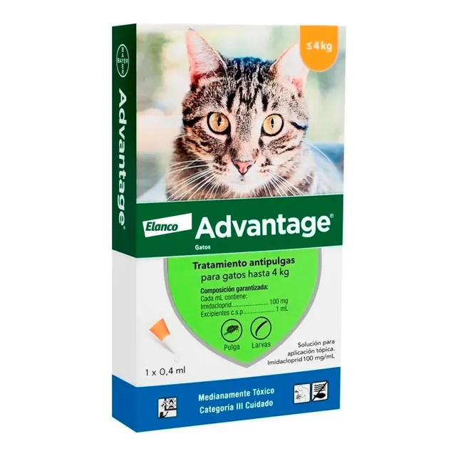 Advantage Pipeta Antipulgas Gatos De Hasta 4 Kg