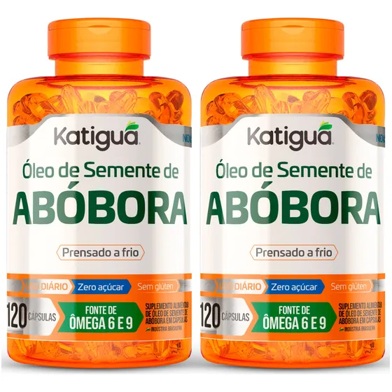 Kit 2 Oleo de Semente De Abobora 1000mg 120 Cápsulas Katigua