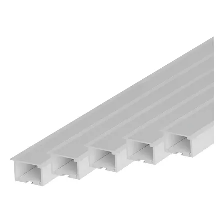 Kit 10 Metros Perfil Fita LED Barra Embutir Alumínio 5x2m 24x15mm Branco Fitas LED 12V/24V 127V/220V Cod: ALUT001411-5 Alut By Avant